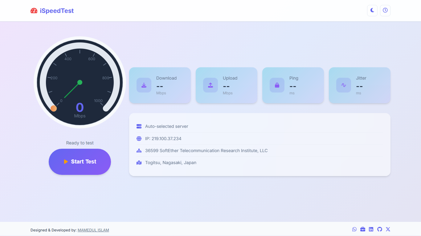 SpeedTest Web App